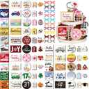 Kigley 70 Pcs Valentines Day Interchangeable Seasonal Tiered Tray Decor Set Farmhouse Holiday Tiered Tray Interchangeable Tabletop Decor for Holiday Kitchen Seasonal Home