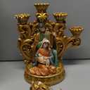 Needzo Resin Nativity Star Advent Candleholder, Holy Family Religious Christmas Figurine for Indoor, Christmas Decorations for Home, 10.25 Inch