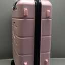 KYME Pink Hardside Carry On Luggage 22x14x9 Airline Approved with TSA Lock Hardshell Carry-On Suitcase with Wheels Travel Rolling 22 inch Luggage with Cup Holder for Women