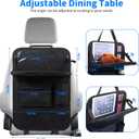 TCJJ Car Seat Organiser, Car Organiser Back Seat for kids, Car Backseat Seat Kick Protector with Tray and Touch Screen Tablet Storage Pockets Black/2 Pack