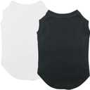 Chol&Vivi Dog Shirt, 2pcs Blank Cotton Shirts Fit for Extra Small to Extra Large Size Dogs, Sleeveless Apparel Soft and Lightweight, Tank Top for All Breeds, Black and White, X-Large (XL (21" Chest))