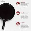 Cast Iron Round Griddle - 10.5-Inch Crepe Maker Pan + Silicone Handle Cover - Pre-Seasoned Comal for Tortillas Flat Skillet - Dosa Tawa Roti Grill - Oven, Stovetop, Induction Safe. PFAS and PFOA-free