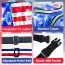 2 Set Holographic USA Flag Fanny Packs & Star Sunglasses, 4th of July Patriotic Belt Waist Bag, American Independence Day Accessories Men Women
