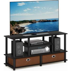 Furinno JAYA TV Stand for up to 50-Inch TV, 55 Inch (Black)