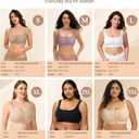 BRABIC Wireless Zip Front Closure Bras for Women No Underwire Full Coverage Comfort Everyday Post Surgery Compression Bra (Small, Beige)