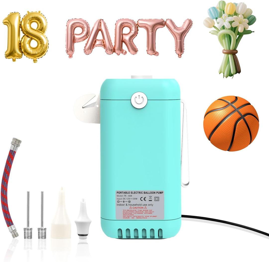 Kusamue Balloon Pump Electric Air Pump for Long Balloon,260/160 Balloon Inflator Pump Electric for Foil Twisty Animal Balloons Basketball