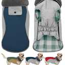 Doglay Dog Jacket Waterproof Dog Coat, Reflective Cold Weather Winter Coat, Adjustable Turtleneck Fleece Puppy Snow Jacket with Harness Hole for Small Medium Large Dogs, Size XXL, Pack of 1