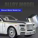 Alloy 1:24 Toy car Model, All Doors openable, with Lights and Music, Ideal as a for Children and Teenagers, and a Collectible Model for car Enthusiasts. (White-Black)