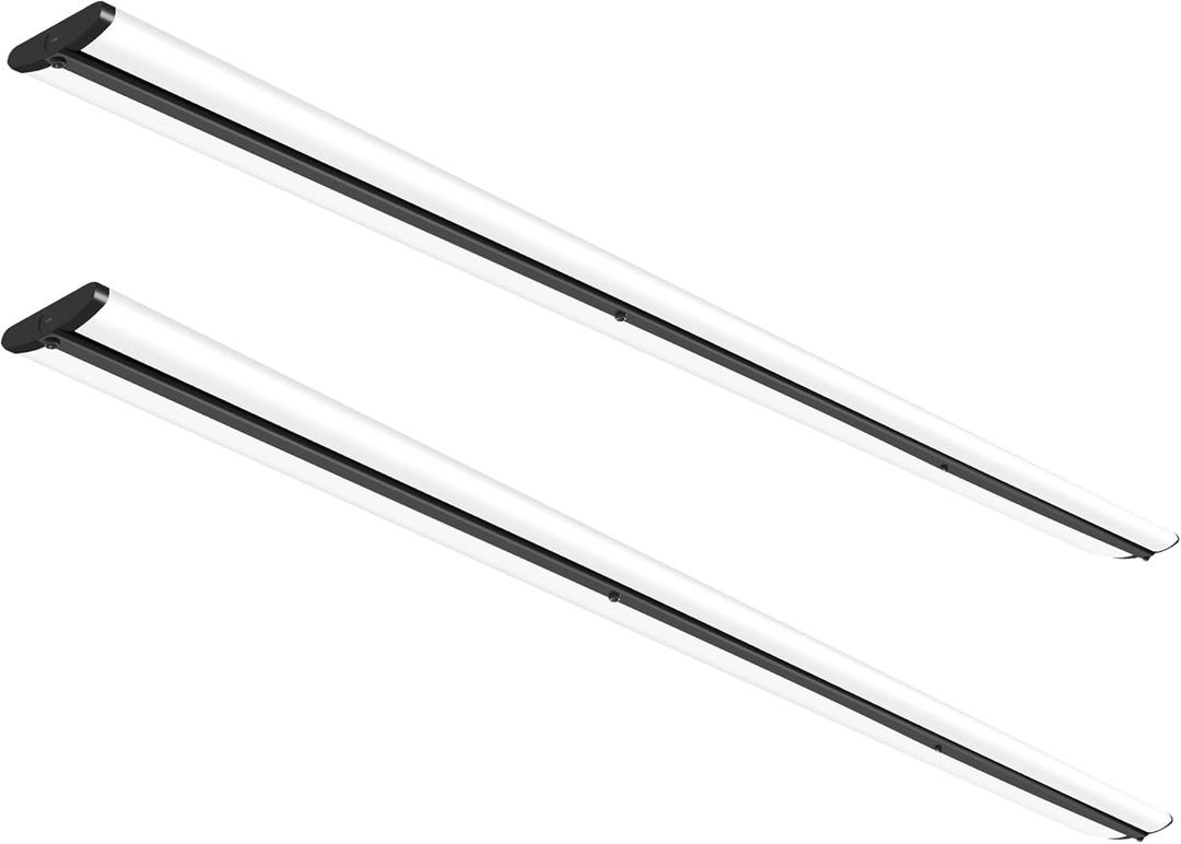 Hykolity 110W 8FT LED Shop Lights Ultra Slim LED Wraparound, 12600lm 5000K LED Strip Lights, 8 Foot Flush Mount Warehouse Garage Office Ceiling Light Fixture, Fluorescent Tube Replacement, ETL, 2 Pack (Black)