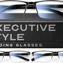Gaoye 1.25 Executive Style Reading Glasses Men Durable Readers with Blue Light Filtering Comfortable Fit with TR90 Frames, 3 pack