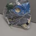 Dino Mask Moving Jaw Soft Latex Velociraptor Blue Mask with Realistic Texture and Color for Role Play and Birthday Parties