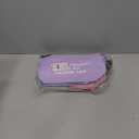 6 Pack Small Cosmetic Canvas Makeup Bags for Women with Zipper, 3 Colors and Designs (8 x 4 x 6 In) (Blue, Pink, Purple)