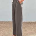 LILLUSORY Wide Leg Dress Pants Women's High Waisted Dressy Trousers (Beige, L)