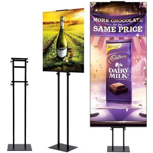 HUAZI Poster Stand for Display Double-Sided Heavy Duty Sign Stand Holder Floor Freestanding Poster Board Stand with Base Adjustable Height Up to 75inches for Board & Foam, Black
