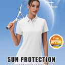MAGCOMSEN Women's Polos Golf Shirts Short Sleeve UPF 50+ Collared Shirt Quick Dry Tennis Work Athletic Tops (White, XL)