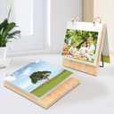 ZEEYUAN 4x6 Desktop Photo Frame Flip Photo Album on Stand with 60 Pockets, Mothers Day Gift for Mom From Daughter Son 4x6 Photo Album Desk Photo Book for Mom Grandma Gifts