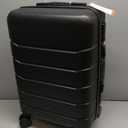 Sweetcrispy Carry on Luggage, Hard Shell ABS Suitcase with Double Spinner Wheels, Lightweight Expandable Rolling Suit Case with TSA Lock, 21 Inch Charcoal Black