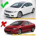 Drip Side Molding for Honda Civic 2006 2007 2008 2009 2010 2011 Windshield Roof Molding Trim Set Replace 73158-SNA-013 73168-SNA-013 (Not Fit for 2 Door Models)