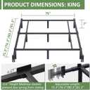 King Metal Bed Frame, 7 Inch Low Heavy Duty Platform Bed Frames King Size for Box Spring and Mattress, Easy Assembly, Noise-Free, Adjustable, Black