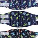 CuteBone Dog Diapers Male Belly Bands 3 Pack for Male Dogs Reusable Puppy Wraps, M
