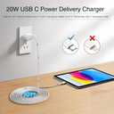USB C Fast Charger for iPad 10th/11th A16 Generation,iPad Air 13/11 M3 M2 | for iPad Air 5th/4th,iPad Pro 12.9 6h/5th/4h/3rd,13/11 inch M4,Mini,20W Charger and 10FT Long Type C Fast Charging Cord Cable, Pack of 2