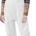 Meikulo Girls Fleece Overalls Kids Warm Winter Loose Casual Jumpsuits with Pockets 5-14 Years (9-10 Years, White)