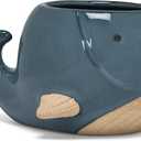 Abbott Collection Stoneware Whale Planter - Large (3" H)
