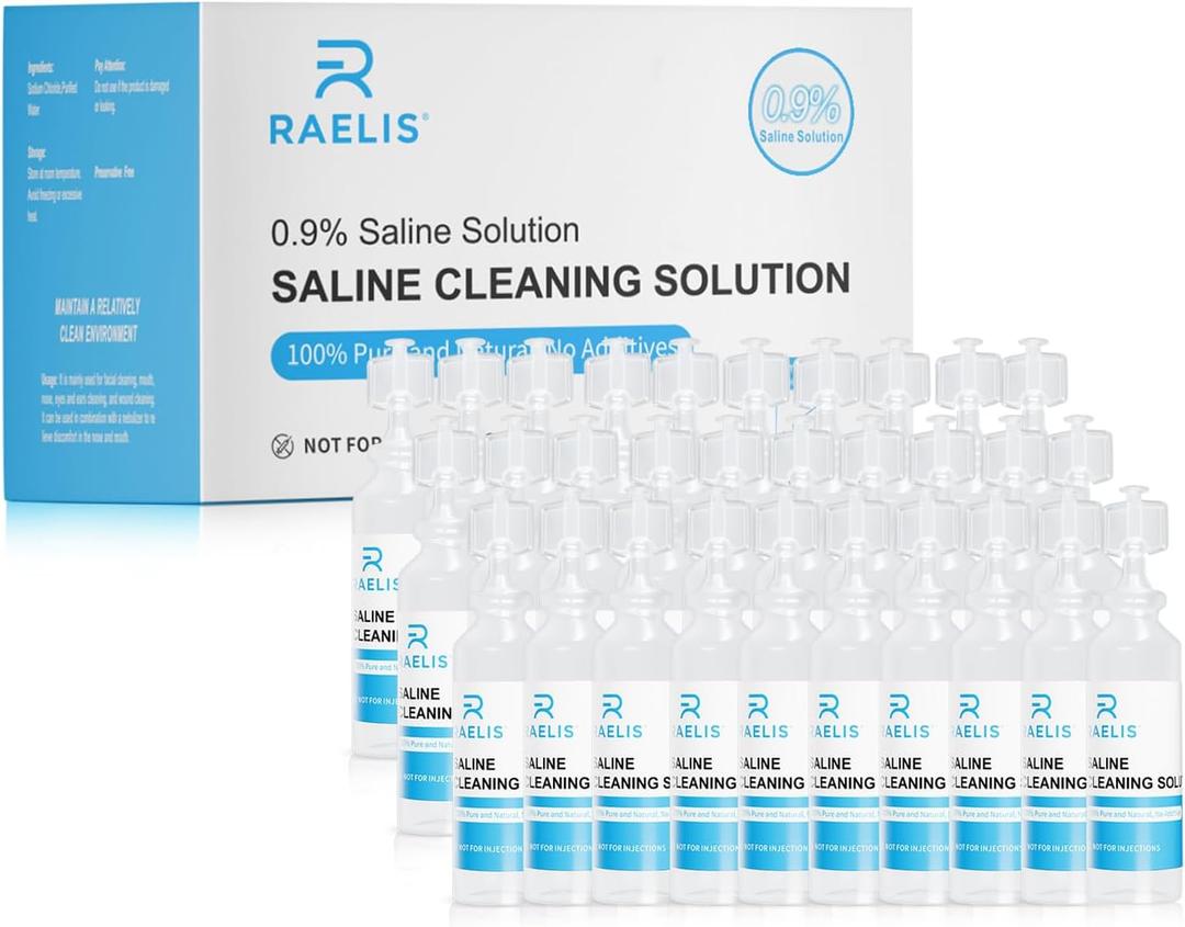 Saline Solution, 150ml /5.28 FL OZ Normal Solution for Multiple Household Uses, 5ml Each, 30 per Box