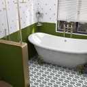 Alow Peel and Stick Floor Tile Green and Black, Self-Adhesive Vinyl Flooring 20Pcs, Waterproof, Reusable, Peel and Stick Flooring for Bathroom, Bedroom, Living Room, Kitchen and Office(11.8x11.8 in) (Flower)