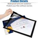 Magnetic Sign Holder, 8.5 x 11 Wall Mount Self Adhesive Document Display Frames, Double Sided Display for Glass Window (Black, 10pack)