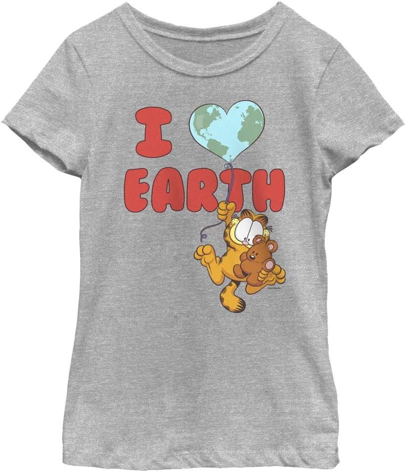 Nickelodeon Garfield I Heart Earth Girls Short Sleeve Tee Shirt (Small)