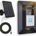 Solar Charger for Ring Doorbell, 2-in-1 with Mount Stand, Compatible with Ring Battery Doorbell 3/4/3 Plus, Ring Battery Doorbell Pro/Plus (2020/2021/2023)