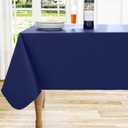 homing Rectangle Vinyl Tablecloth, Waterproof Spillproof Plastic Flannel Backed Easter Table Cloth, Wipe Clean Table Cover for Dining, Buffet Parties and Camping (Navy Blue, 60" x 84")