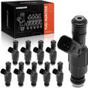 A-Premium Fuel Injectors 10 Pcs Compatible with Ford F-250 Super Duty, F-350 Super Duty, F-450 Super Duty, F-550 Super Duty, E-350 Club Wagon, E-450 Super Duty, E-550 Econoline Super Duty, Excursion