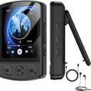 MP3 Player with Clip 64GB Mini MP3 Player with Bluetooth 5.2,Portable MP3 Music Player with Earphones,HiFiSpeaker,FM Radio,Voice Recorder,EBook for Outdoor, Home, Sporting, Black