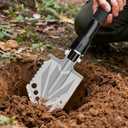 Foldable Camping Shovel - 14.6" High Carbon Steel Portable Multitool Entrenching Tool for Backpacking, Hiking, Survival & Car Emergency - Lightweight & Rustproof (Basic 14.6" E-Tool)