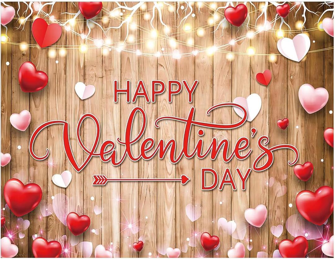 YYNXSY Valentines Backdrop,Valentine Woodbackdrop,Heart-Shaped Valentines Day backdrops for Photography,Valentines Day Backdrop,Valentine Photo Backdrop 10X8FT YY-5020