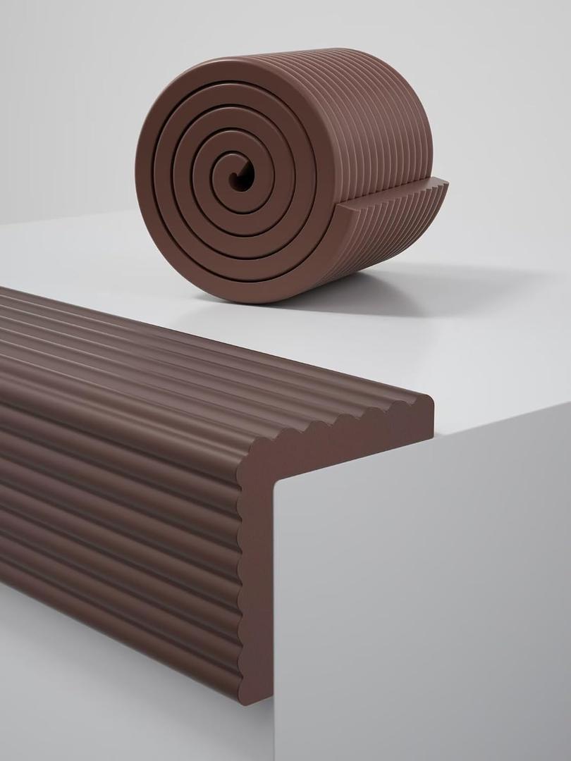 Extra Wide Thick Edge Protectors for Baby, Pre-Taped 6.56ft Foam Guard
7.9''W Corner Protector, 0.79'' Thick Soft Rubber Foam Padding for Fireplace Table Stair Wall, Waterproof, Dark Coffee