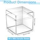 48 Pcs Clear Acrylic Box 2 x 2 x 2 Inch Mini Acrylic Box with Lid, Small Acrylic Square Candy Boxes Stackable Cube Storage Containers for Storage Candy Pill Earring Jewelry Small Item