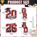 Graduation Yard Sign Class of 2026 Decorations, 4pcs Large Size Red and Black Congrats Grad 2026 Lawn Yard Sign with Stakes for High School College Indoor Outdoor Graduation Party Decor Supplies