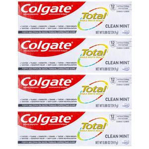 Colgate Total Toothpaste, Clean Mint, Paste Formula, 4.8 oz (Pack of 3)