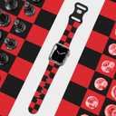 8 x Checkered Bands Compatible with Apple Watch Band 38mm 40mm 41mm 42mm 44mm 45mm 46mm 49mm, Designer Luxury Soft Silicone Sport Strap for iWatch Series 11 10 9 8 7 6 5 4 3 SE Ultra -Women Men