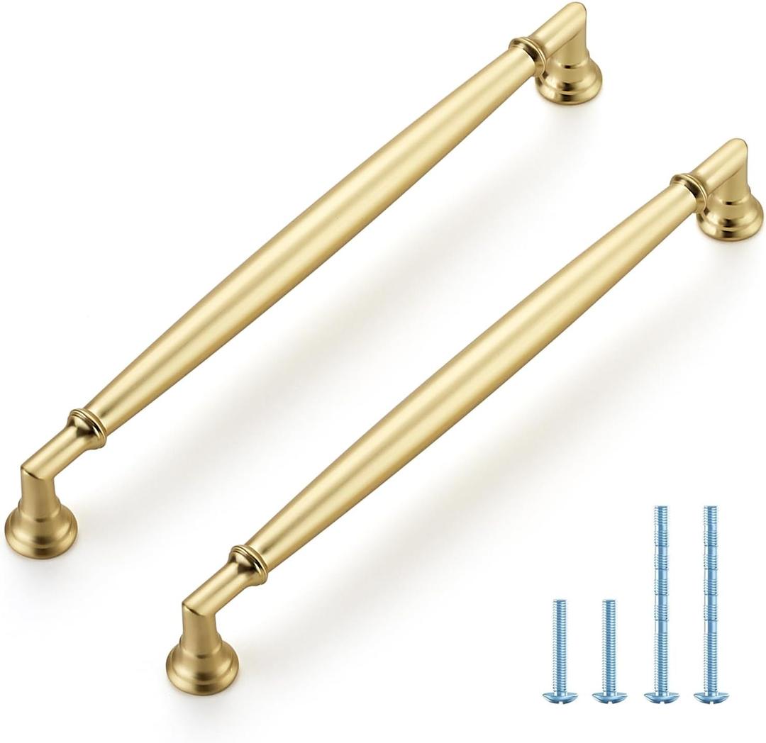 HOME EDIT 20 Pack 7-1/2 Inch Brushed Gold Cabinet Handles Solid Zinc Alloy Pulls for Kitchen, Dresser, Closet & Bathroom Cabinets Hardware