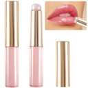 2pcs Silicone Lip Brush, Portable Round Head Lip Brushes Applicator with Cover, Reusable Makeup Brush Beauty Tool for Lipstick Lip Gloss Balm Mask Concealer Eyeshadow Manicure- Pink