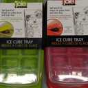 Joie Extra Large Ice Cube Tray, Covered and Stackable, No-Spill Removable Lid, Pop Open Door for Easy Refills, Keeps Ice Fresh, Freezer Durable, Dishwasher Safe, Green and Red, 2 Pack