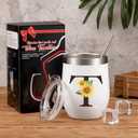 Zopeal Funny Personalized Coffee Mug Cup with Initials, Monogrammed Gift for Women Mom Teacher Birthday Christmas Wedding, 12 oz Stainless Steel Wine Tumbler with Brush Straw Gift Box(T)