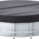 BESTWAY 12 Ft Round Pool Cover, Solar Covers for Above Ground Pools, Summer Pool Cover Protector with Cover Accessories, PE Tarp Ideal for Waterproof and Dustproof (Black)