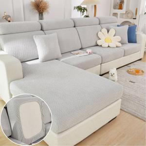 Magic Sofa Covers Couch Covers 2024 New Couch Cushion Covers Universal Sofa Covers Washable Stretch Slipcovers for Sectional Sofa (Texture Light Gray, Large Single Seat Cover)