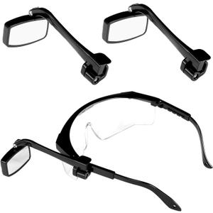 2 Pack Bike Eyeglass Mirror for Cycling Helmet Glasses 360 Adjustable Lightweight 18g Rear View Mirror Clip-on Safety Cycling for Eyeglasses Wide Vision Outdoor Activities