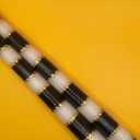 %100 Handmade Decorative Christmas Hand Painted Taper Candles, 2 Pack | Christmas Candles |Striped Black & White | for Dinner Table and Interior Decoration | Celebration Candles